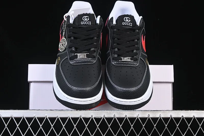 All categories Nk Air Force 1 Air Force series Nk Air Force 1 Low Air Force low-top Nike Air Force 1'07 Low Gucci joint black and red hook Air Force 1 low-top casual sneakers AH8462-001